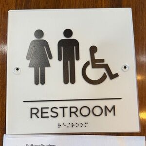 Accessible Restroom Sign with Braille